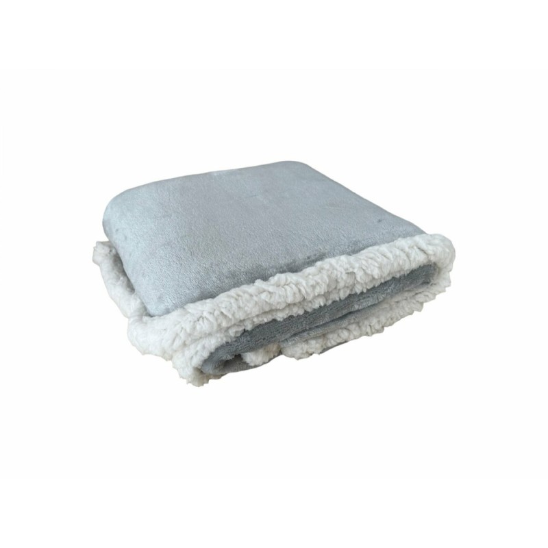 Baby Kuscheldecke mit Teddy | Super weiche Flanell Decke 100x75cm [Grau]