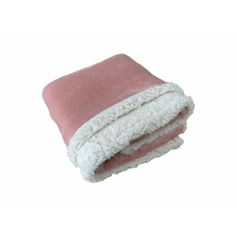 Baby Kuscheldecke mit Teddy | Super weiche Flanell Decke 100x75cm [Rosa]