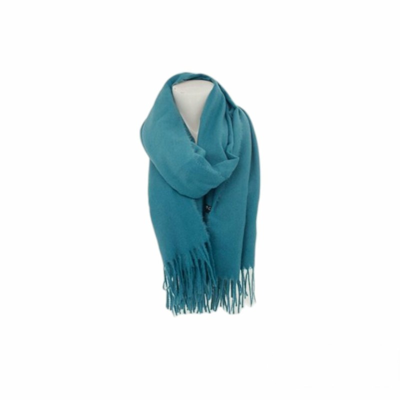 Damen Herbst Fransenschal | 180x70cm | sehr weich & modern | Cashmera [Blau]