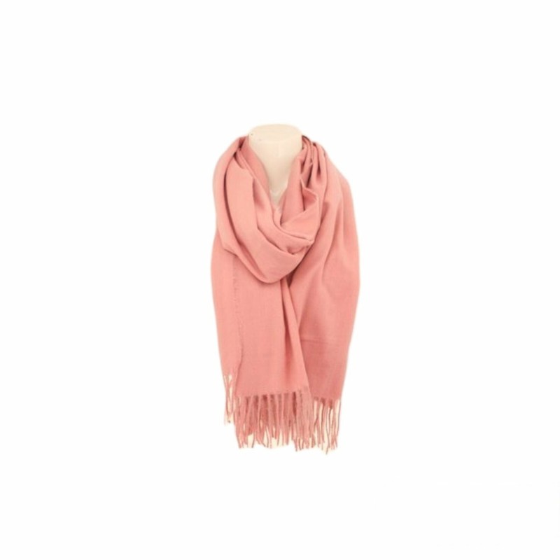 Damen Herbst Fransenschal | 180x70cm | sehr weich & modern | Cashmera [Rosa]