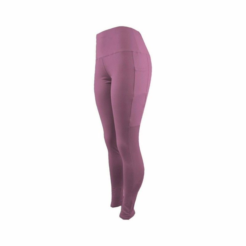 Damen Yoga Hose | Sport Leggings mit hoher Taille | praktische Tasche | formender Effekt | Größe L/XL [Altrosa]