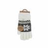 Winter Damen Handschuhe | Schneeflocken Design | Gefütterte Teddy Winterhandschuhe | flauschig & warm [Weiß]