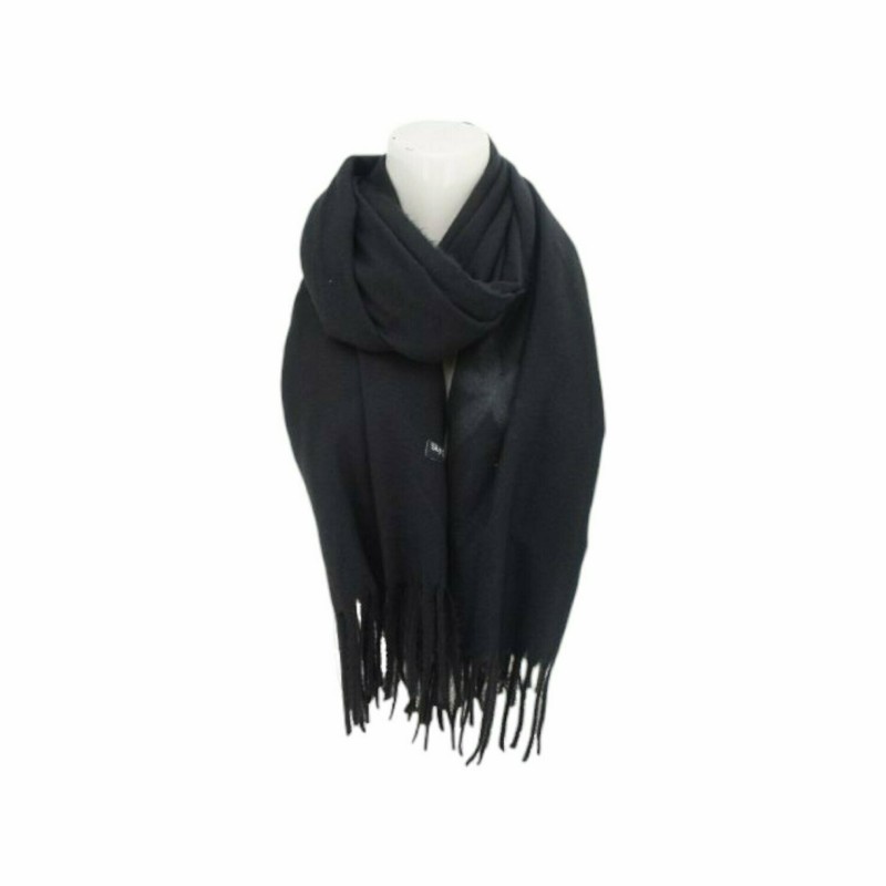 Winter Damen Schal Cashmera | hochwertiger Filzschal mit Blume | Damenschal Super Soft Feeling 180x72 cm [Schwarz]