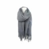 Winter Damen Schal Cashmera | hochwertiger Filzschal mit Blume | Damenschal Super Soft Feeling 180x72 cm [Grau]