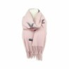 Winter Damen Schal Cashmera | hochwertiger Filzschal mit Blume | Damenschal Super Soft Feeling 180x72 cm [Rosa]