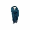 Winter Damen Schal 'Soft Cashmera Plissee' | Fransenschal 220x72 cm | Faltenoptik [Blau]