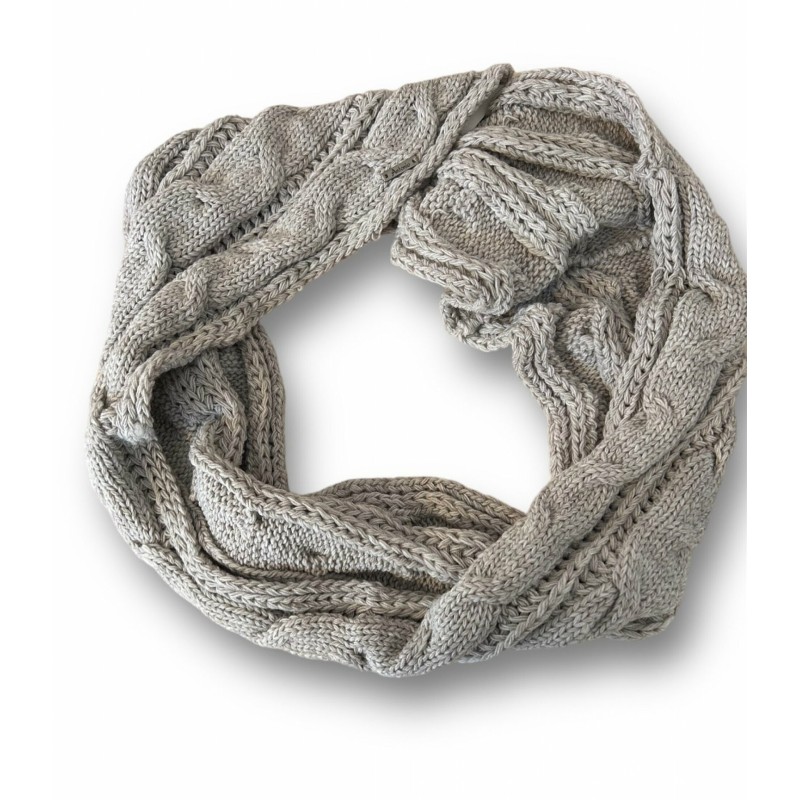 Winter Loop Schal | warm und weich | hochwertiger Wollschal mit Strickmuster [beige]